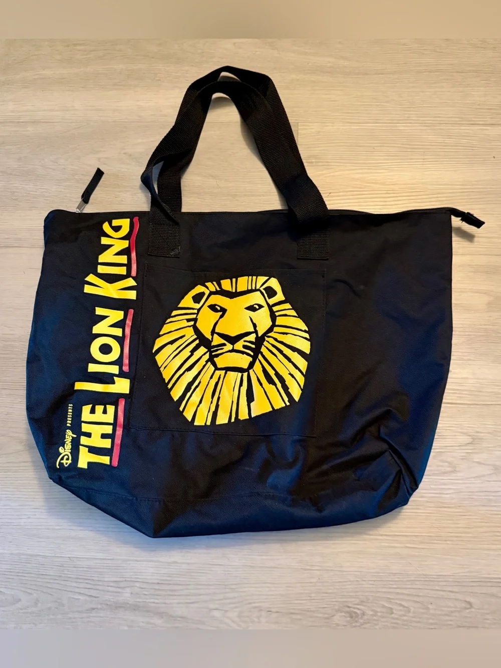 Disney The Lion King Black Broadway Musical Zip Tote Bag 18.5